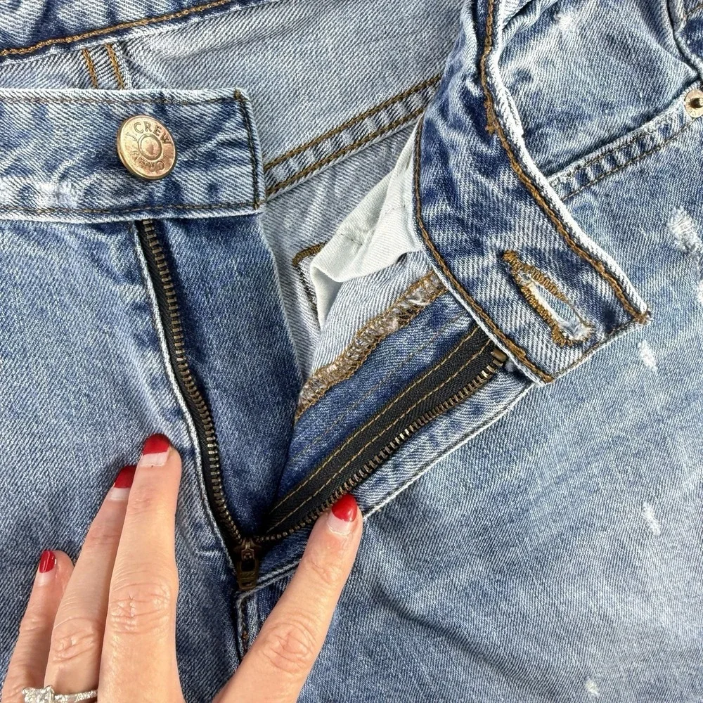 JCrew Sz 29 Jeans Shorts Broken In Boyfriend Cutoffs Blue Denim Distressed C0873